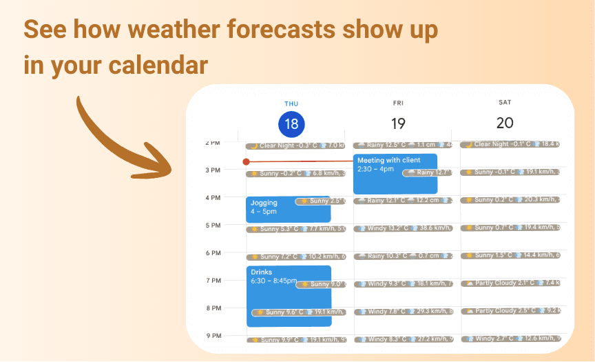 Meteocalendar preview banner
